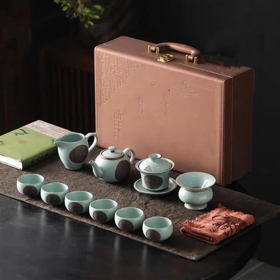 Tea Cup Set Teaware Set Box Ruyao Ceramics Household Kung Fu Teaware Set Tea Pot Tea Cup Tea Plate Teapots & Coffee Servers Travel Tea Set