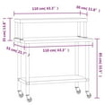 thumbnail image 2 of vidaXL Kitchen Work Table with Overshelf 43.3"x21.7"x47.2" Stainless Steel, 2 of 6