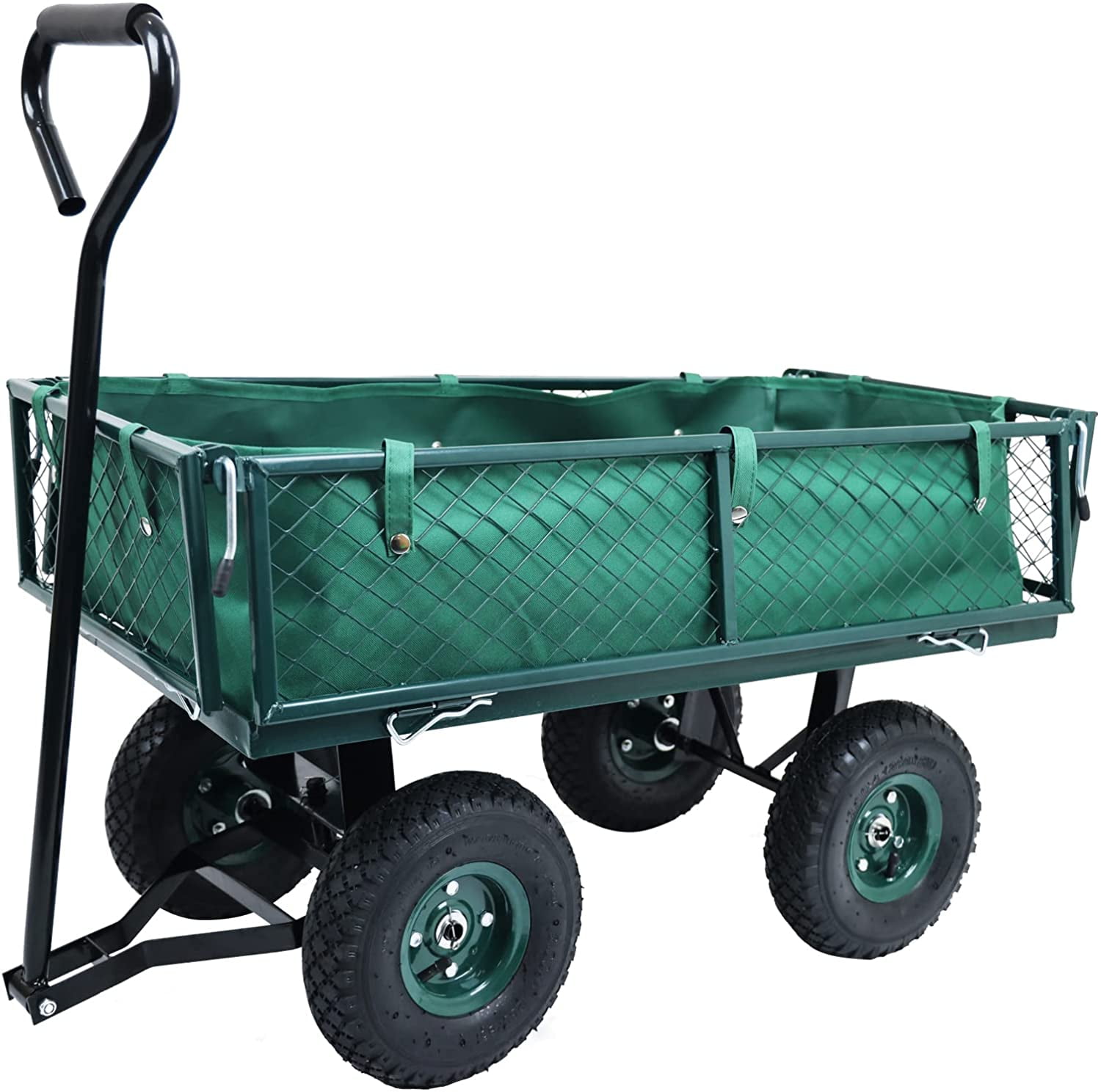 660lbs Garden Cart and Wagon with Removable Foldable Heavy-Duty Capacity Green 