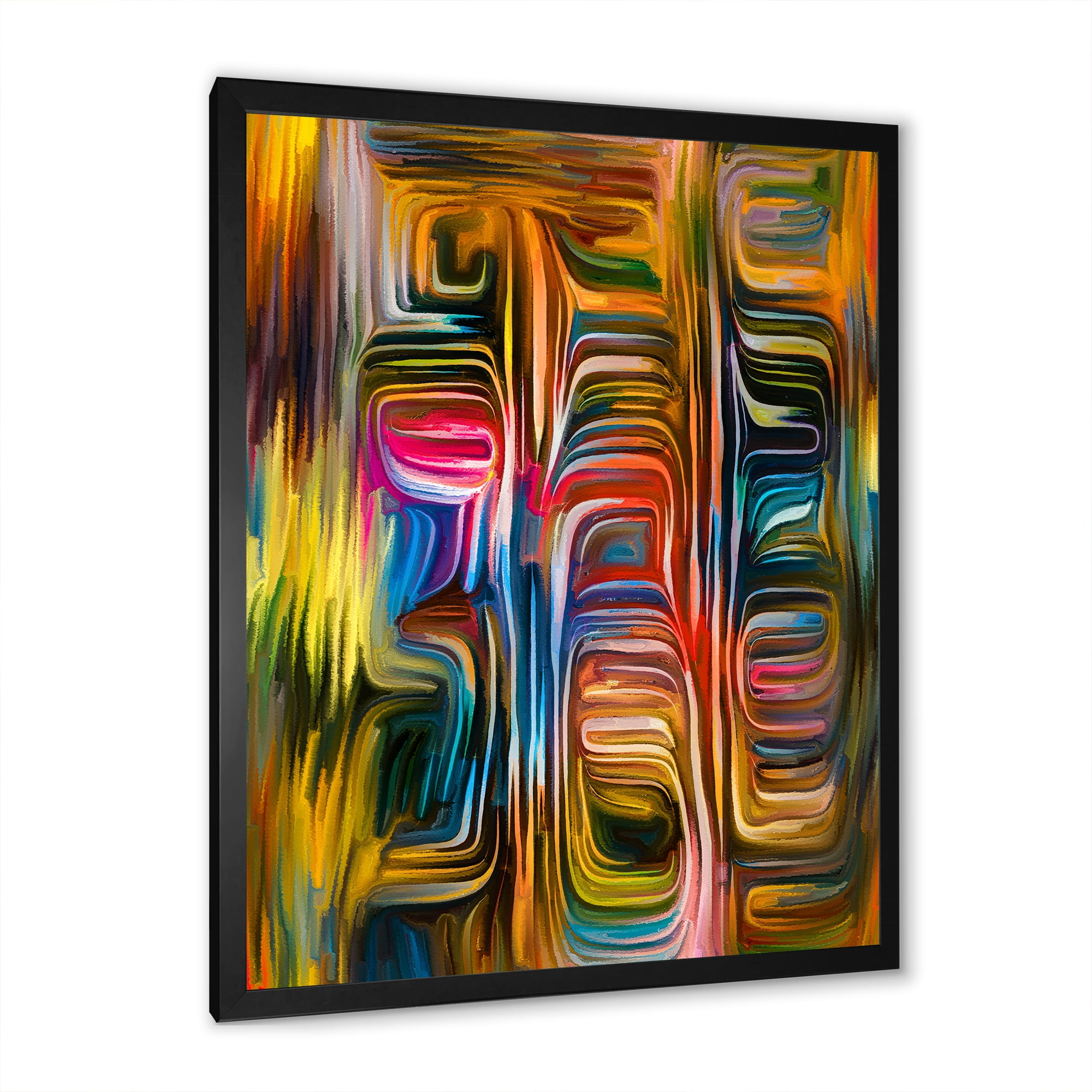 Designart 'Colour Spiral Fusion II' Modern Framed Art Print