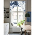 thumbnail image 5 of Blue Floral Art Kitchen Curtains Swag Valance for Windows/Bathroom/Cafe, Watercolor Botanical Spring Flowers Rod Pocket Drape Panel Swag Curtain Valance for Bedroom/Living Room 55''x36'', 5 of 6