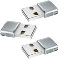 thumbnail image 1 of Adaptador USB C hembra a USB macho plateado, carga rápida y transferencia de datos, adaptador para iPhone 12/13, 1 of 5