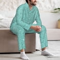 thumbnail image 7 of Lsque Teal Turquoise Glitter Pattern Long Sleeve Pajama Set for Men - Soft 2-Piece Sleepwear and Loungewear Set with Pockets, Comfy Nightwear-XX-Large, 7 of 7