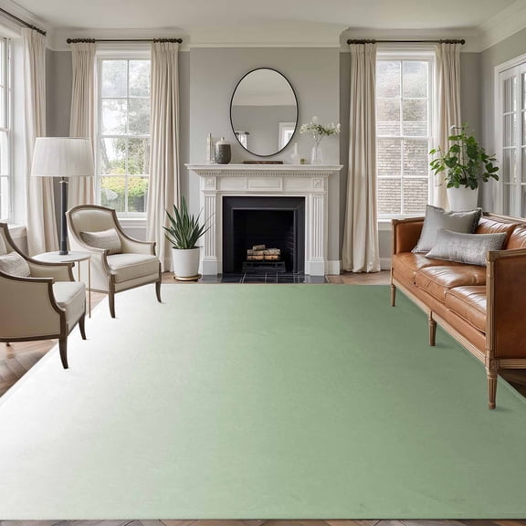 8'x10' Area Rugs, Sage Green Indoor Outdoor Area Rug for Living Room Bedroom, Farmhouse Sage Green Ombre Washable Bathroom Rugs Kitchen Floor Carpet Mats Home Decor Aesthetic