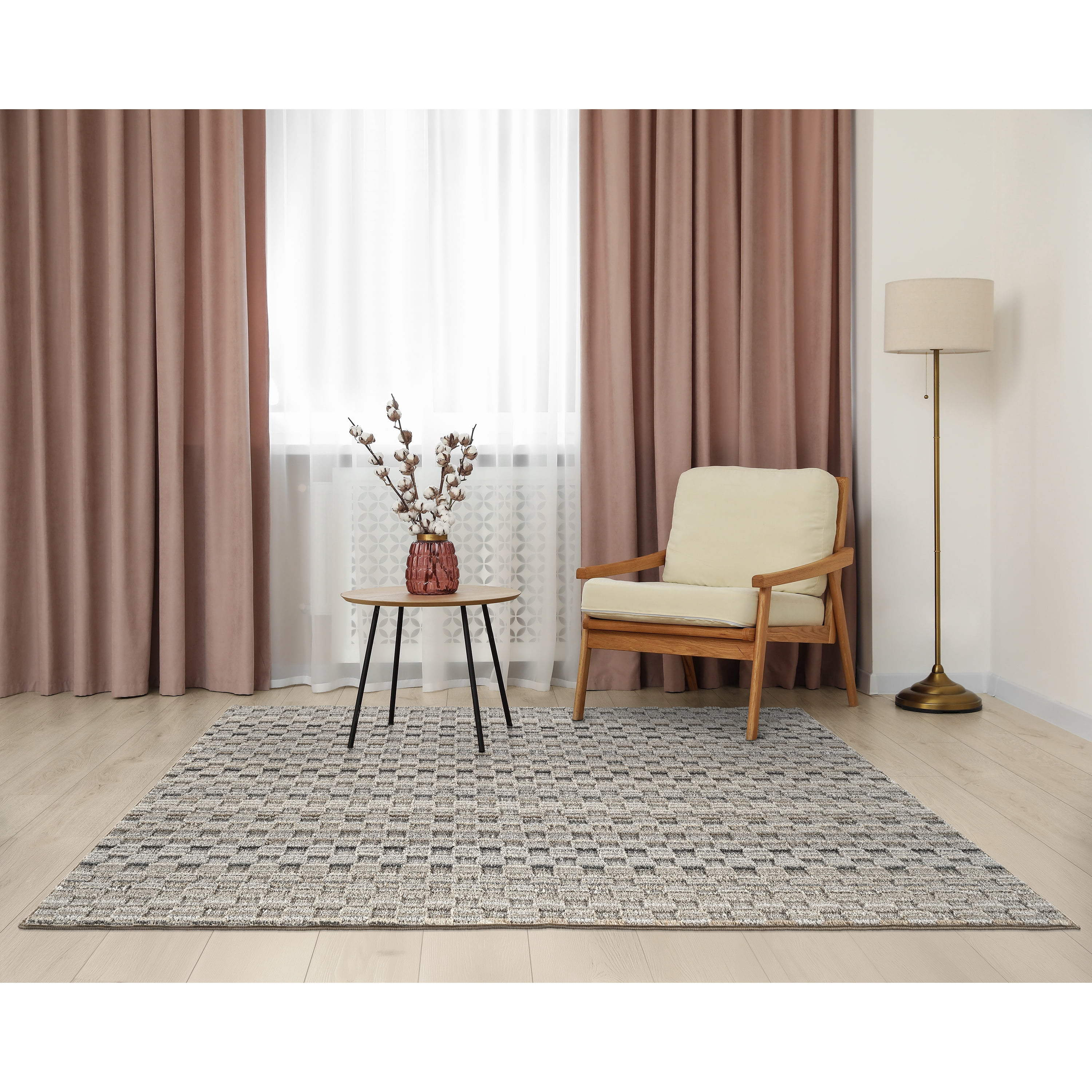 Garland Rug Studio Plush Mesh Earth Tone Indoor Area Rug, 6' x 9'