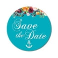 thumbnail image 1 of Darling Souvenir 45 Pcs Turquoise Round Floral & Anchor Save The Date Stickers DIY Envelope Seals-1.6 Inches, 1 of 4