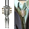 thumbnail image 2 of Guitar Shape Pendant Bolo Tie for Music Lover Festival Disco Party Necktie, 2 of 14