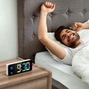 Alarm Clock, AMIR Digital Alarm Clock 5.8-inch Calendar Volume Brightness Adjustable Clock for Kids Bedroom Home