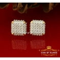 thumbnail image 3 of King of Bling's 1.95ct Cubic Zirconia 925 Yellow Silver Women & Men Hip Hop Square Earrings, 3 of 11