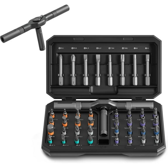 42 in 1 Magnetic Screwdriver Set, Screw Driver Set Kit with Detachable Ratchet Handle, DIY Mini Ratchet Screwdriver, Ratchet Allen Wrench Set for Furniture, Computers, Electronics, Bicycles