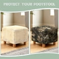 thumbnail image 6 of SCRAWLGOD Camo Forest Maple Leaf Print Square Ottoman Covers, Removable Ottoman Slipcover, Square Footstool Protector Covers Stretch Stool Cover Rectangular with Elastic Bottom, 6 of 7