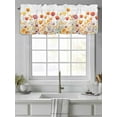 thumbnail image 4 of Flowers Curtain Valances for Windows, Vintage Orange Yellow Wildflower Garden Floral Kitchen Valance Window Treatment, Light Filtering Block Curtains for Bathroom/Bedroom/Living Room 42'' x 18'', 4 of 9