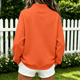 thumbnail image 7 of Womens Mock Neck Sweatshirts Oversized Pullover Fall Outfits Fall Fashion Clothes 2026,Long Sleeve,Comfort Soft Fleece,Casual Travel Work Hiking Outfit Orange XL, 7 of 7