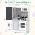 thumbnail image 3 of Gymax Play Kitchen Toy Set w/ Chalkboard Oven Sink Curtain Microwave Water Dispenser White, 3 of 10