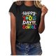 thumbnail image 1 of Camiseta de Profesor de Mujeres, 100 Días Feliz de la Escuela Imprimir Carta de Manga Corta para el Uso Casual Y de Fiesta, la Enseñanza Tee de Moda Temática, 1 of 4