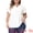 White, variant on DARING DIVA Women's Plus V Neck Short Petal Sleeve Shirts Dressy Tops 1X Dark Blue