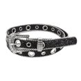 thumbnail image 2 of Vintage Rhinestone Cowgirl Belt with Multi Holes Alloy Buckle Stylish Faux Leather Waist Belt Women Jeans Pants Belt, 2 of 8