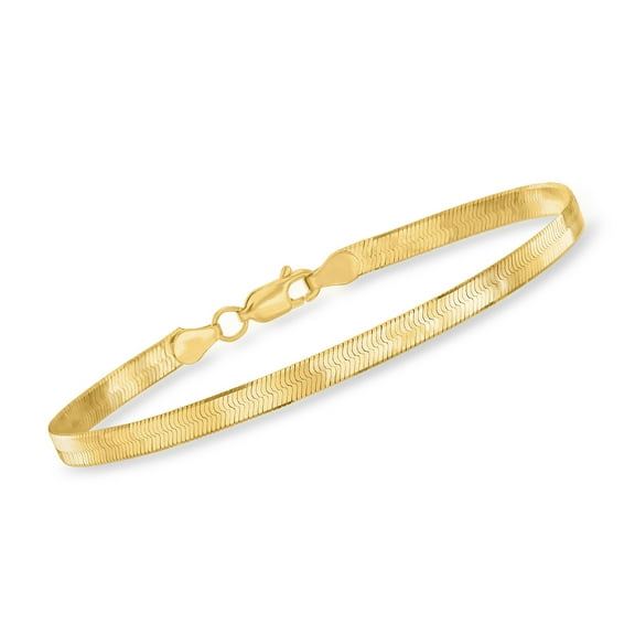 Ross-Simons Italian 4mm 10kt Yellow Gold Herringbone Bracelet, Women's, Adult