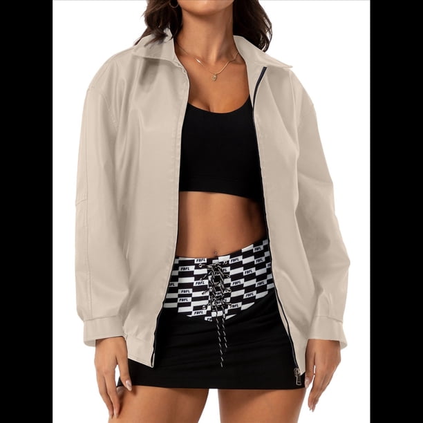 Chaquetas de Holgadas de Larga con Solapa para Mujer, Moda Otoño 2025, Ropa de Invierno. Crema L