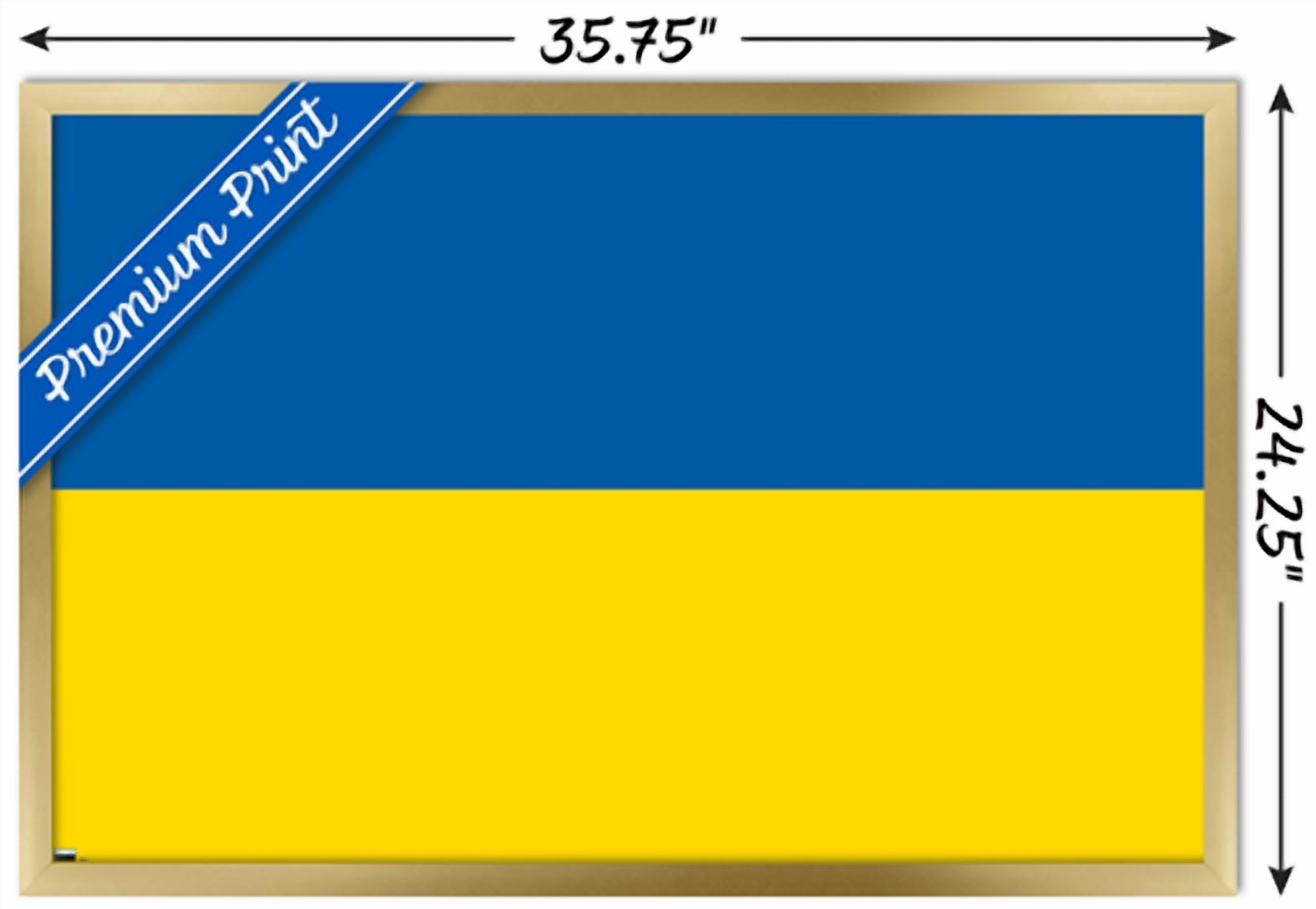 Ukrainian Flag Wall Poster, 22.375" x 34" Framed