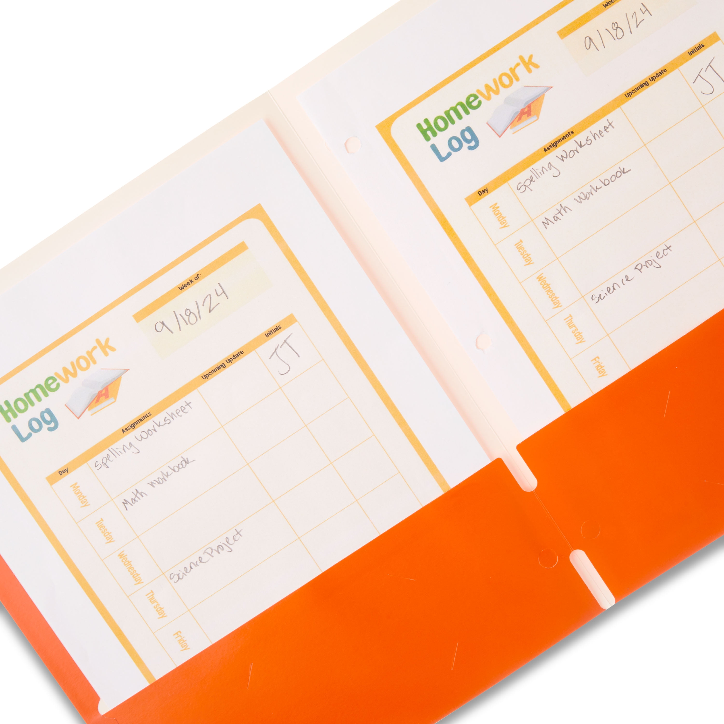 Pen+Gear Two Pocket Paper Folder, Solid Orange Color, Letter Size