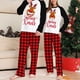 thumbnail image 2 of Conjunto de pijamas navideños familiares a juego con estampado de dibujos animados, camisetas de manga larga con pantalones a cuadros, ropa de dormir para el hogar para adultos, niños y bebés, 2 of 5