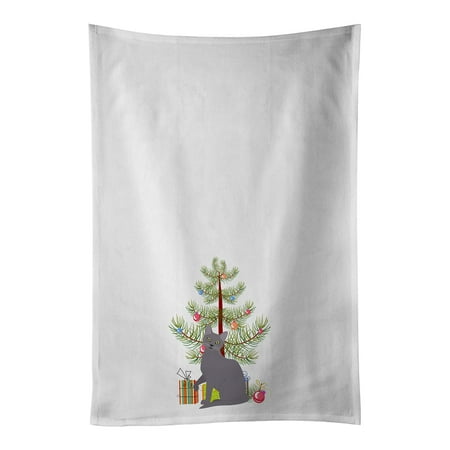 

Korat Cat Merry Christmas White Kitchen Towel Set of 2 19 in x 28 in