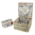 thumbnail image 2 of 13.5" Warm Beige Handwoven 4-Person Picnic Basket Set with Accessories, 2 of 3