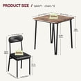 thumbnail image 2 of Mesa comedor cuadrada moderna 2 sillas tapizadas, patas metálicas, diseño compacto, color clásico, 80x80x75 cm, ideal apartamentos, desayunador, cocina o comedor, conjunto 1+2, 2 of 13