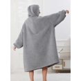 thumbnail image 2 of AMITOFO Wearable Blanket, Oversized Sherpa Blanket Hoodie with Giant Pocket and Sleeve for Adults Women Men, Soft Comfy Warm Fleece Sweatshirt Winter Gift (Gray), 2 of 5