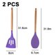 thumbnail image 2 of Los utensilios de cocina de la cocina fijaron resistencia al calor alta de la manija de madera del silicón de 2 pedazos, 2 of 5