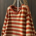 thumbnail image 3 of Uootdi Sweaters for Women Striped Crewneck Long Sleeve Shirts Casual Loose Knitted Pullover Jumpers Winter Fall Sweater Gift, 3 of 6
