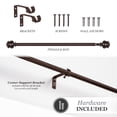 thumbnail image 6 of Kenney Glendale 5/8" Standard Decorative Window Curtain Rod, 28-48", Cocoa, 6 of 12