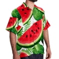 thumbnail image 2 of Watermelon Men's Casual Button Down Short Sleeve Printed Summer Beach Shirts, 2 of 6