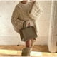 thumbnail image 2 of Suéter de punto de línea gruesa y suelta para mujer, cuello redondo, manga farol, prendas de punto, otoño e invierno, jersey liso que combina con todo, jerséis de moda, 2 of 5