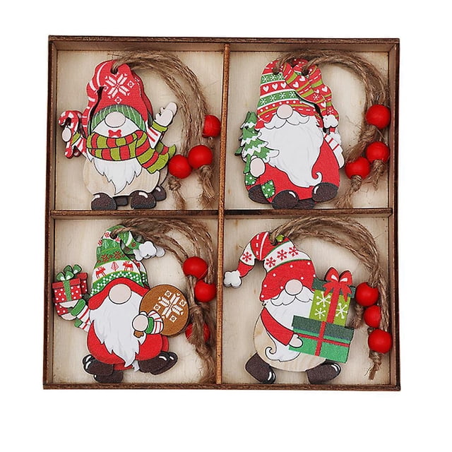 Adornos navideños LIUYMXG decoración de árboles de Navidad artesanías colgantes de madera estilo 1
