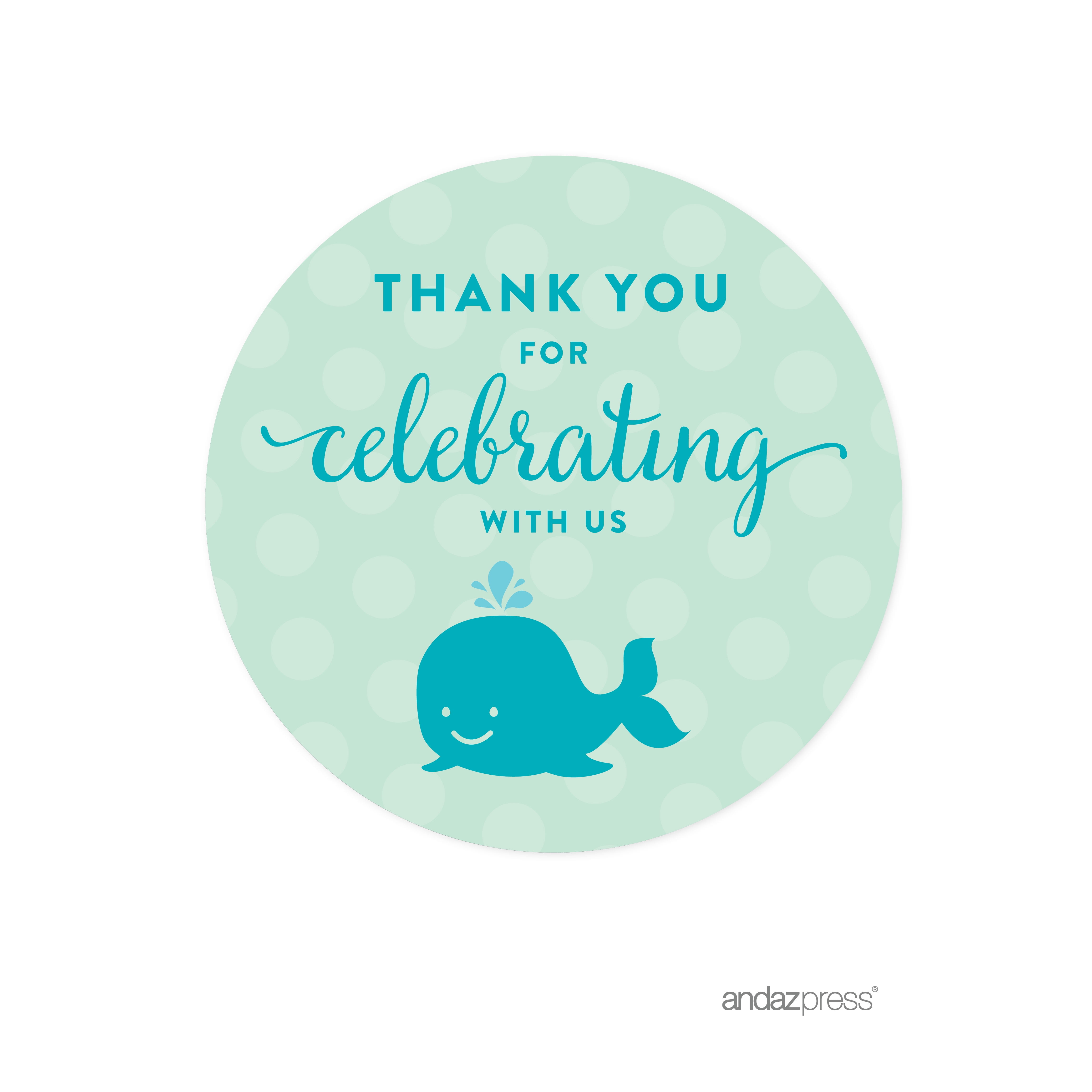 Whale Baby Shower Favor Stickers 