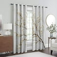 thumbnail image 2 of White And Gold Blackout Curtains, Branches Floral Curtains For Living Room, Bedroom, Flower Plant Grommet Window Treatments Room Decor-38"W x 45"L (Pack of 2), 2 of 6