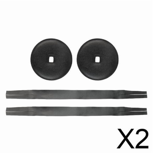 2x2 Correas De Cuero Con Almohadillas Para Reparar El Mango De Cuero Sintético De Los Platillos Musicales, Color Negro.