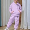 thumbnail image 2 of Gaexia Girls Casual Print Hoodie And Pants Outfit Long Sleeve Pullover Top With Matching Bottom For Older Kids, 2 of 6