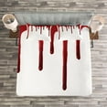 thumbnail image 3 of Ambesonne Bloody Quilted Bedspread Set 3 Pcs, Halloween Zombie Crime, King Size, Red White, 3 of 3