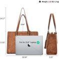 thumbnail image 3 of Laptop Tote Bag for Women Work Bag Professional 15.6 inch Leather Briefcase Business Office Purse Shoulder Bag, 3 of 6