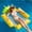 yellow, variant on Pool Floats for Adults Mesh Bottom, Water Hammock Pool Lounger 4 Tube Support, Inflatable Pool Floats Portable Fruit Pattern Mat Chair Bed