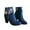 Blue, variant on UKAP Women Winter Boots Comfort Ankle Booties Side Zip Block Heels Bootie Work Short Boot Frosted Red 6