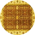 thumbnail image 1 of Ahgly Company Indoor Round Oriental Yellow Modern Area Rugs, 4' Round, 1 of 4