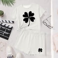 thumbnail image 6 of Fesfesfes Kids Outfits Girls St Patrick's Day Outfits Children's Boys Girls Short Sleeve Tops Short Pants Girls Clothes 2PCS Set, 6 of 6