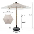 thumbnail image 4 of Autlaycil 7.5 ft Patio Umbrella with Tassel, 18 LED Lights Solar Umbrella with Umbrella Base - Khaki, 4 of 6