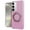 Pink, variant on For Samsung s25 Plus/s24 Plus Magnetic Ring Circle Bling Chrome 3in1 Hybrid Case - Clear