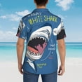thumbnail image 4 of Honeii Great White Shark Print Men’s Hawaiian Shirt,Classic Button-Down Short Sleeve Shirt, for Beach, Vacation, and Outdoor Activities,X-Large, 4 of 7