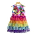 thumbnail image 2 of KYAIGUO Robe Décontractée en Tulle pour Filles, Été Sans Manches à Volants Robes Midi 3D Mignonnes Robe d'Été pour 3-7T, 2 of 9